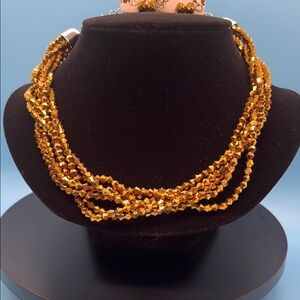 #P38 Elegant Gold Beaded Necklace